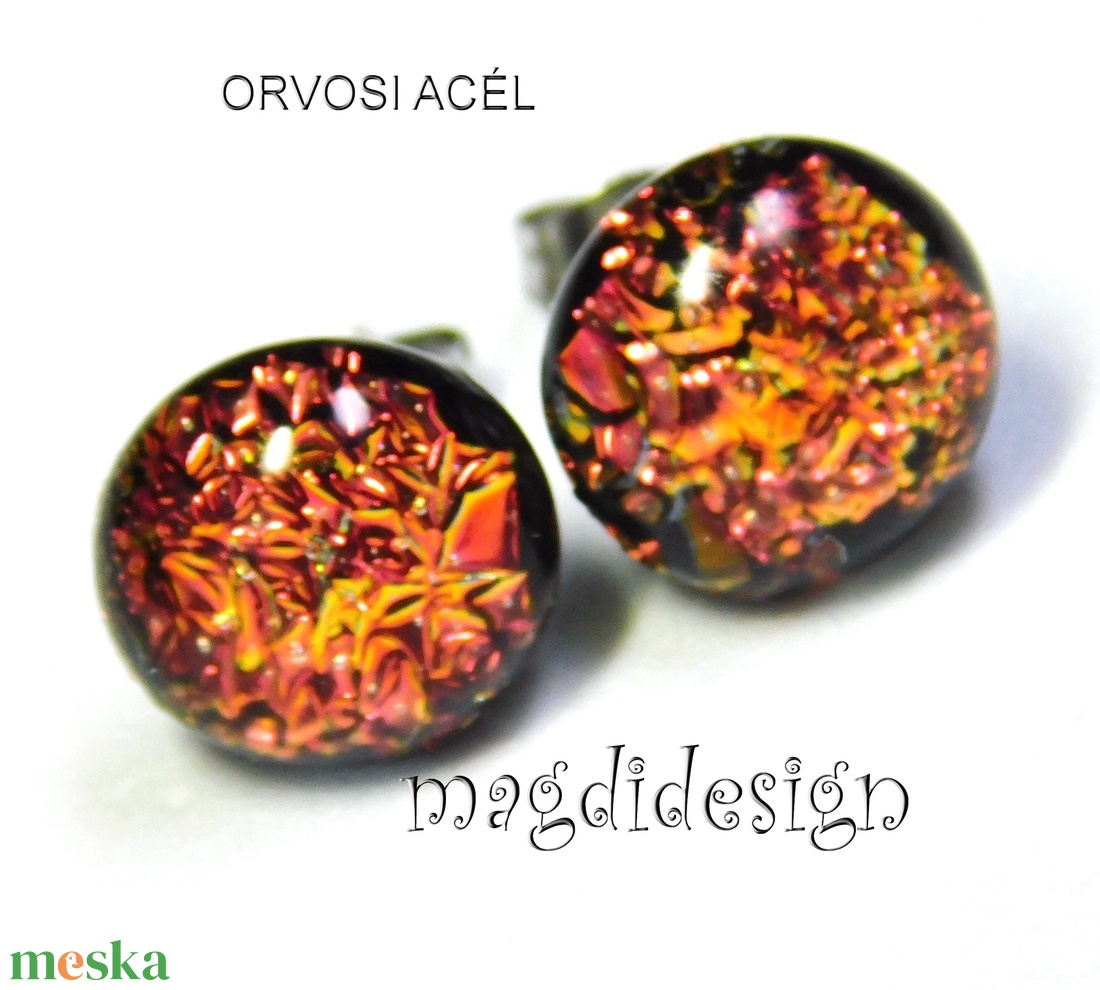 Afrikai fényjáték üvegékszer kapcsos fülbevaló  - ékszer - fülbevaló - lógó fülbevaló - Meska.hu