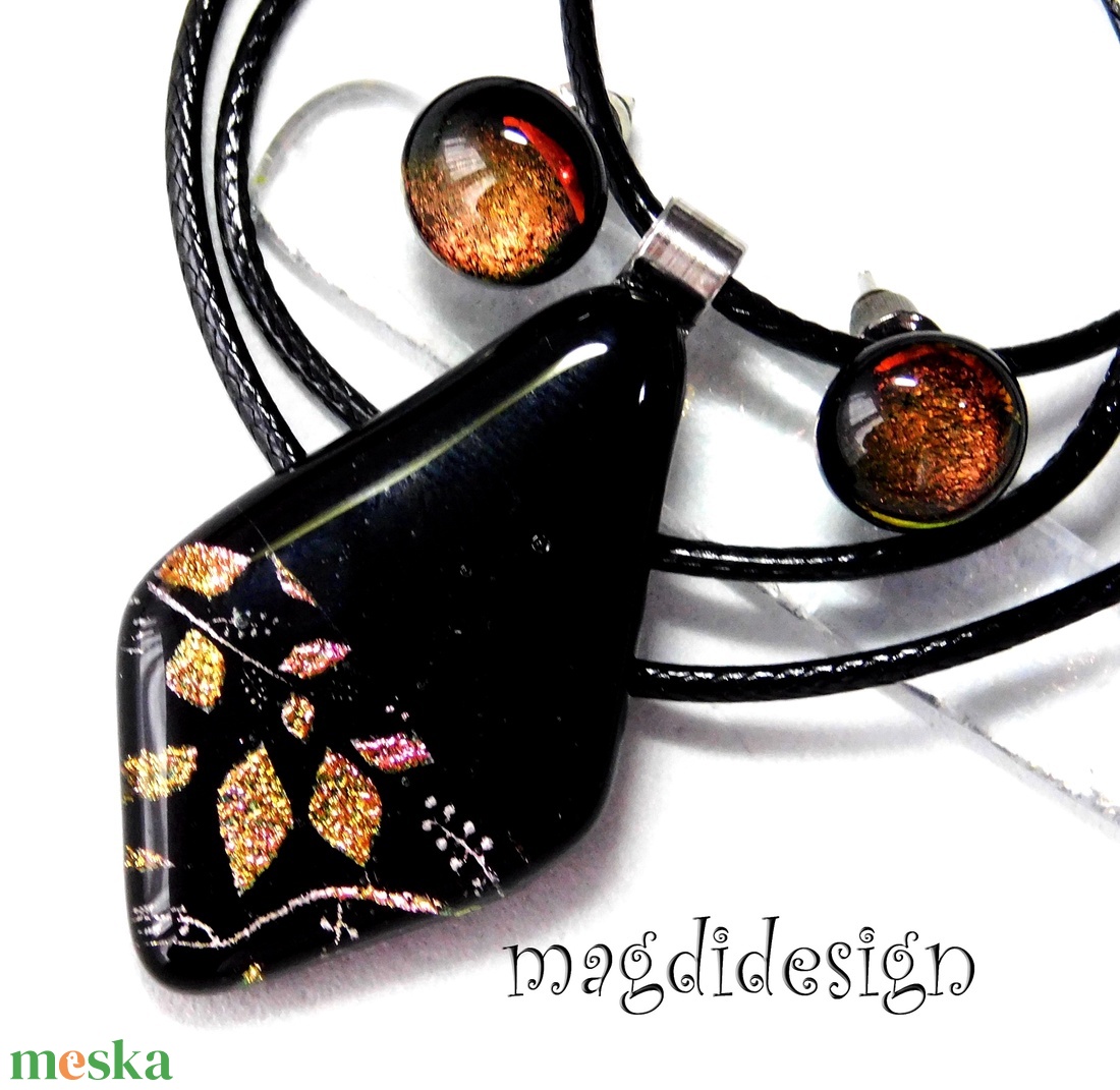 Rügyező ág üvegékszer szett nyaklánc stiftes fülbevaló - Valentin napra, Anyák napjára, Nőnapra - ékszer - ékszerszett - Meska.hu