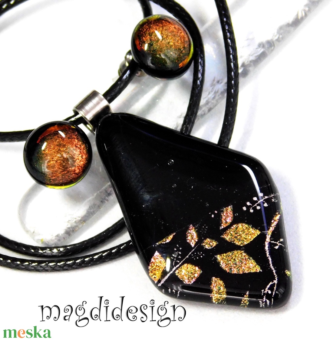 Rügyező ág üvegékszer szett nyaklánc stiftes fülbevaló - Valentin napra, Anyák napjára, Nőnapra - ékszer - ékszerszett - Meska.hu