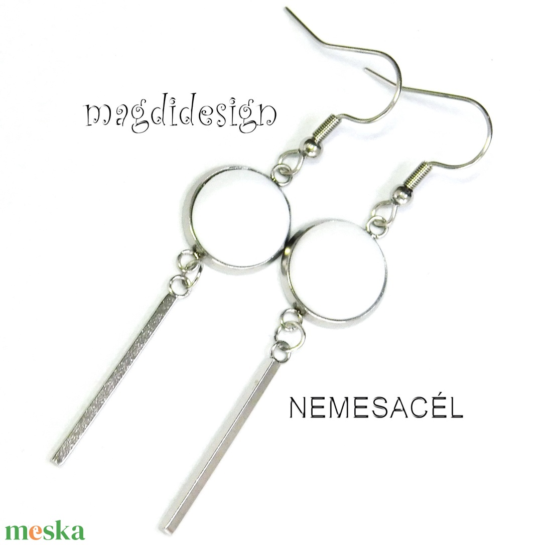 Hófehér üvegékszer lógós fülbevaló  - ékszer - fülbevaló - lógó fülbevaló - Meska.hu