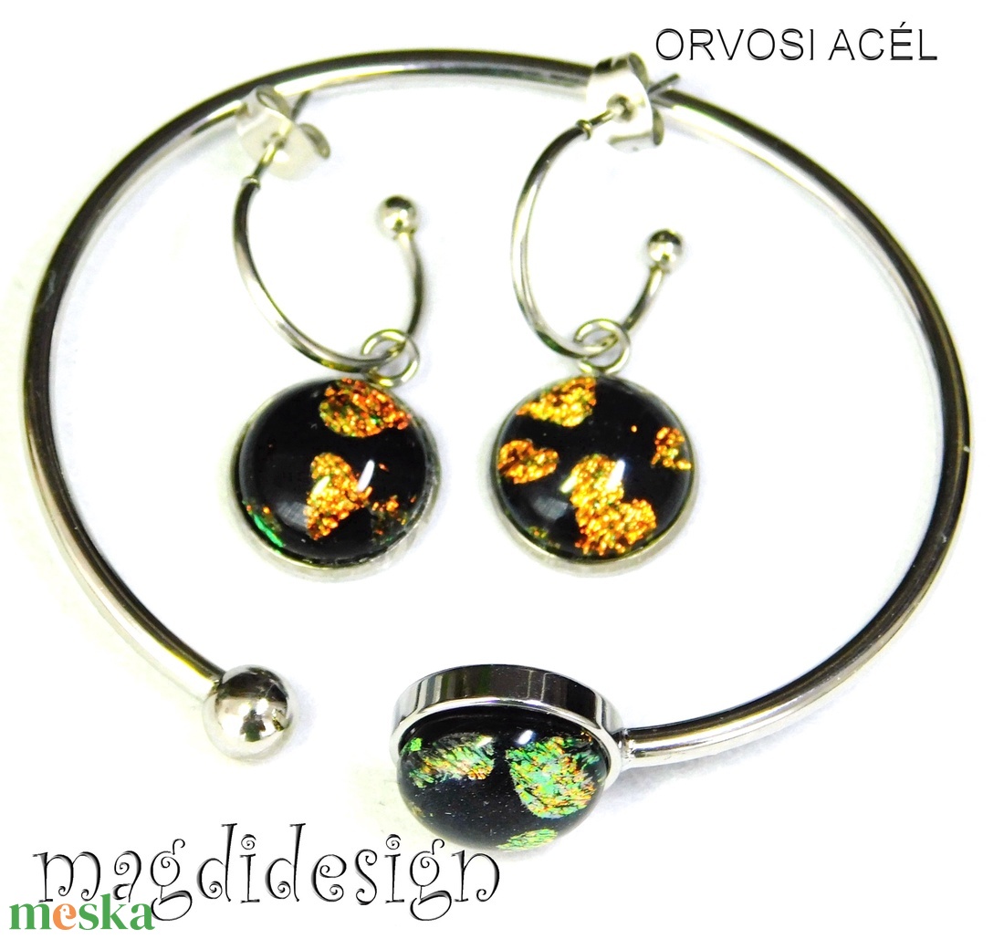 Arany szívecskés szett karkötő, lógós fülbevaló - Ballagásra, születésnapra, névnapra - ékszer - ékszerszett - Meska.hu