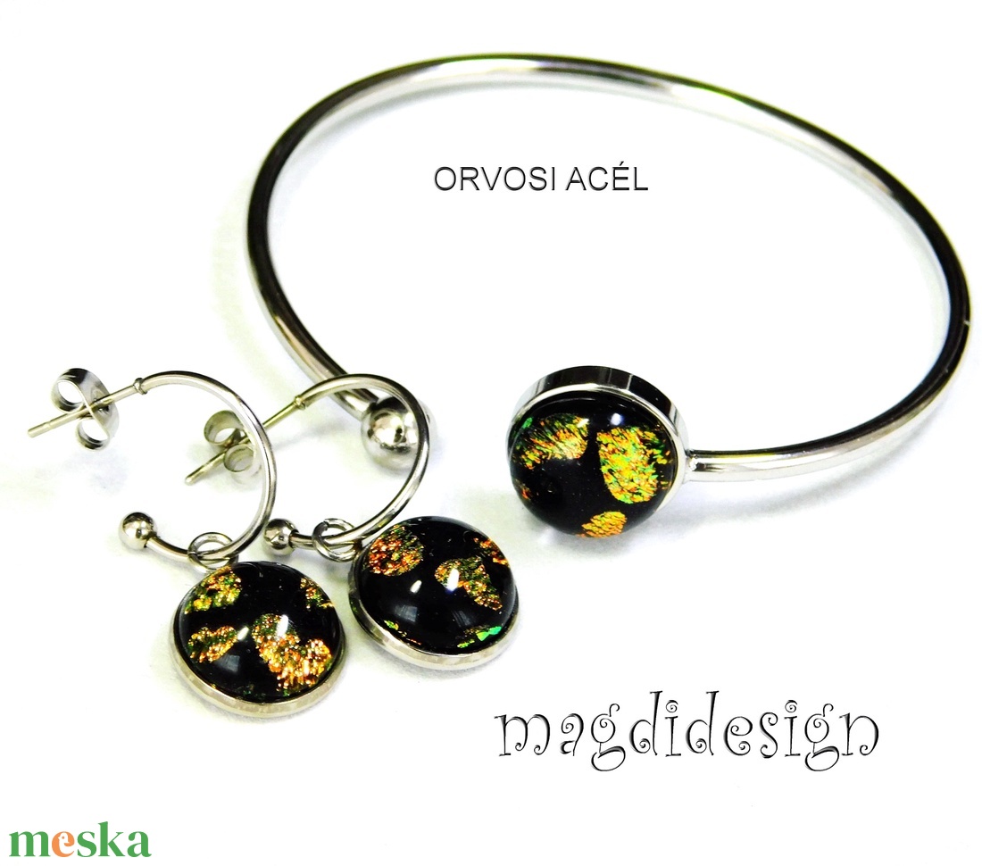 Arany szívecskés szett karkötő, lógós fülbevaló - Ballagásra, születésnapra, névnapra - ékszer - ékszerszett - Meska.hu