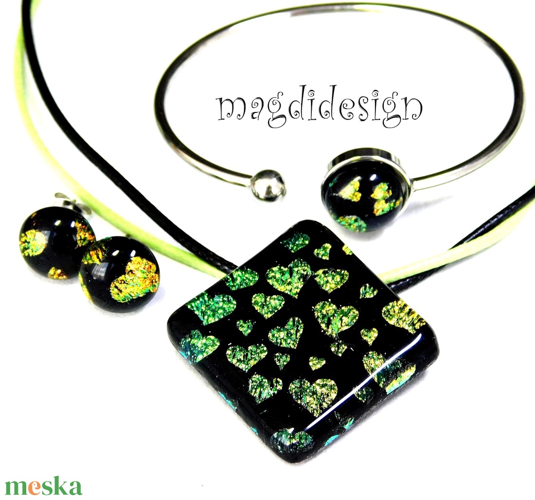 Arany szívecskés szett nyaklánc, karkötő, stiftes fülbevaló - Ballagásra, születésnapra, névnapra - ékszer - ékszerszett - Meska.hu