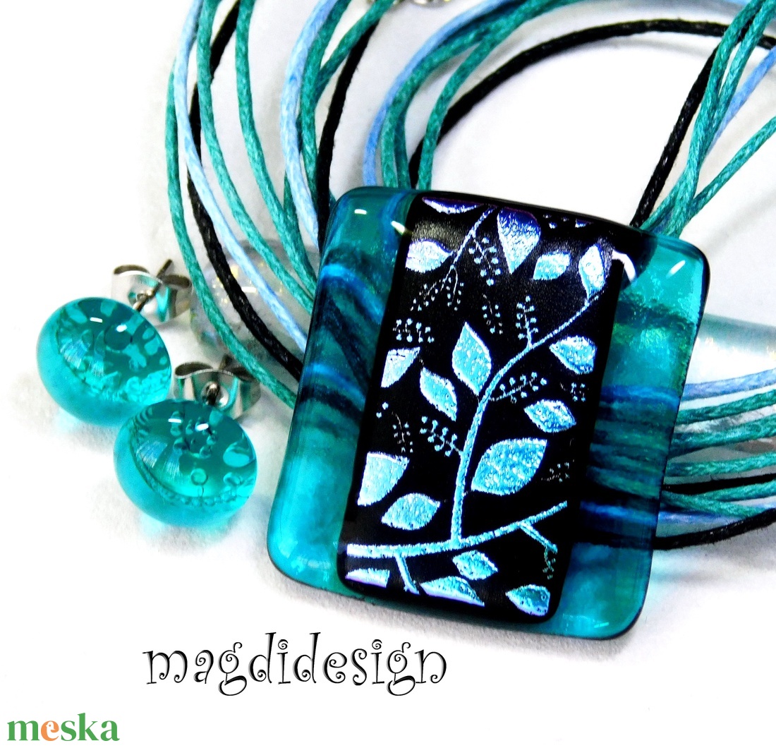 Tavaszi szél színjáték dichroic üvegékszer szett nyaklánc fülbevaló Anyák napjára, ballagásra, születésnapra, névnapra - ékszer - ékszerszett - Meska.hu