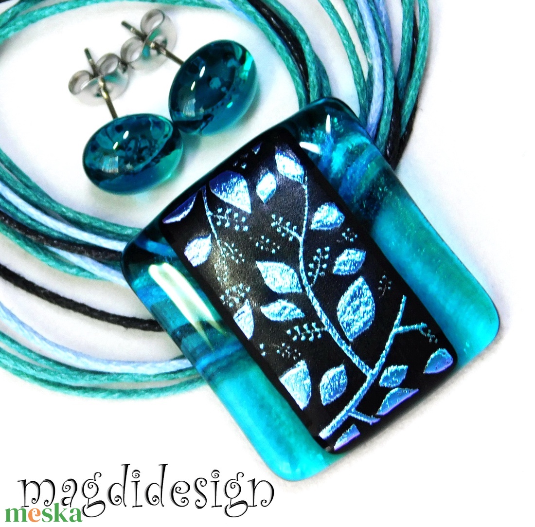 Tavaszi szél színjáték dichroic üvegékszer szett nyaklánc fülbevaló Anyák napjára, ballagásra, születésnapra, névnapra - ékszer - ékszerszett - Meska.hu