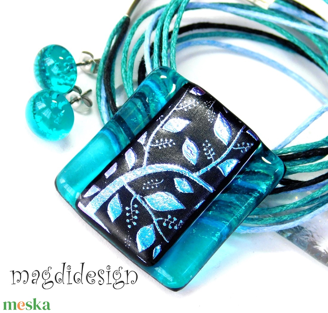 Tavaszi szél színjáték dichroic üvegékszer szett 1  Anyák napjára, ballagásra, születésnapra, névnapra - ékszer - ékszerszett - Meska.hu