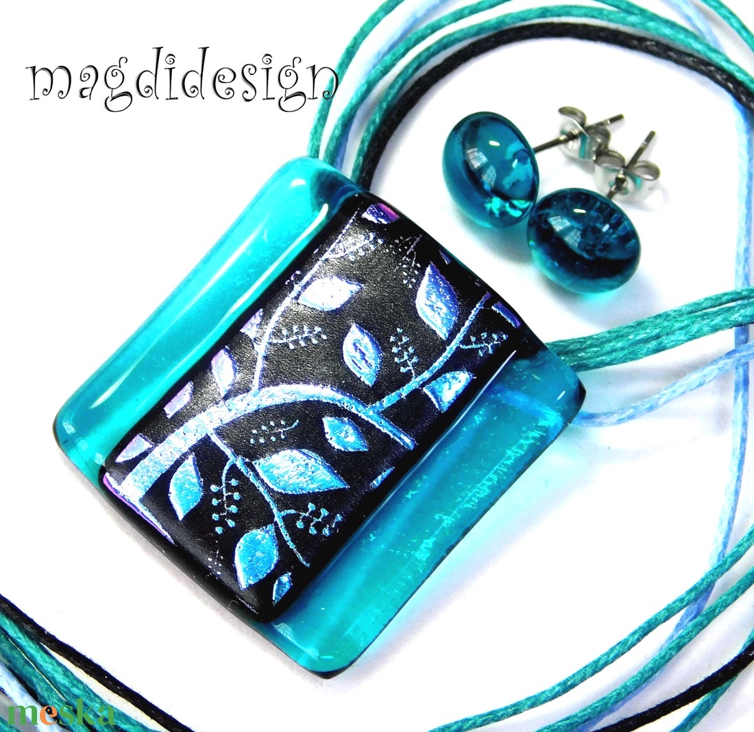 Tavaszi szél színjáték dichroic üvegékszer szett 1  Anyák napjára, ballagásra, születésnapra, névnapra - ékszer - ékszerszett - Meska.hu