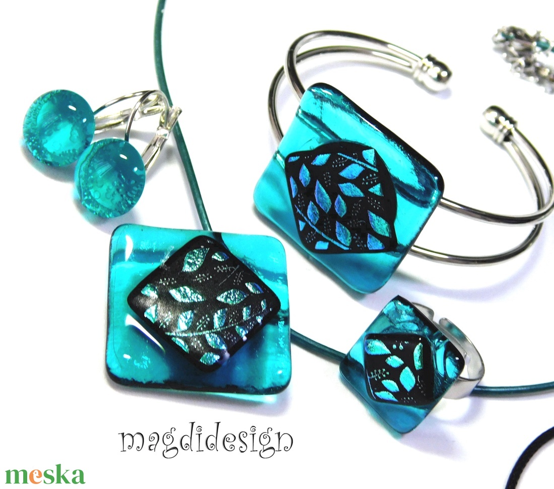 Tavaszi szél színjáték dichroic üvegékszer szett 1  Anyák napjára ballagásra, születésnapra, névnapra - ékszer - ékszerszett - Meska.hu