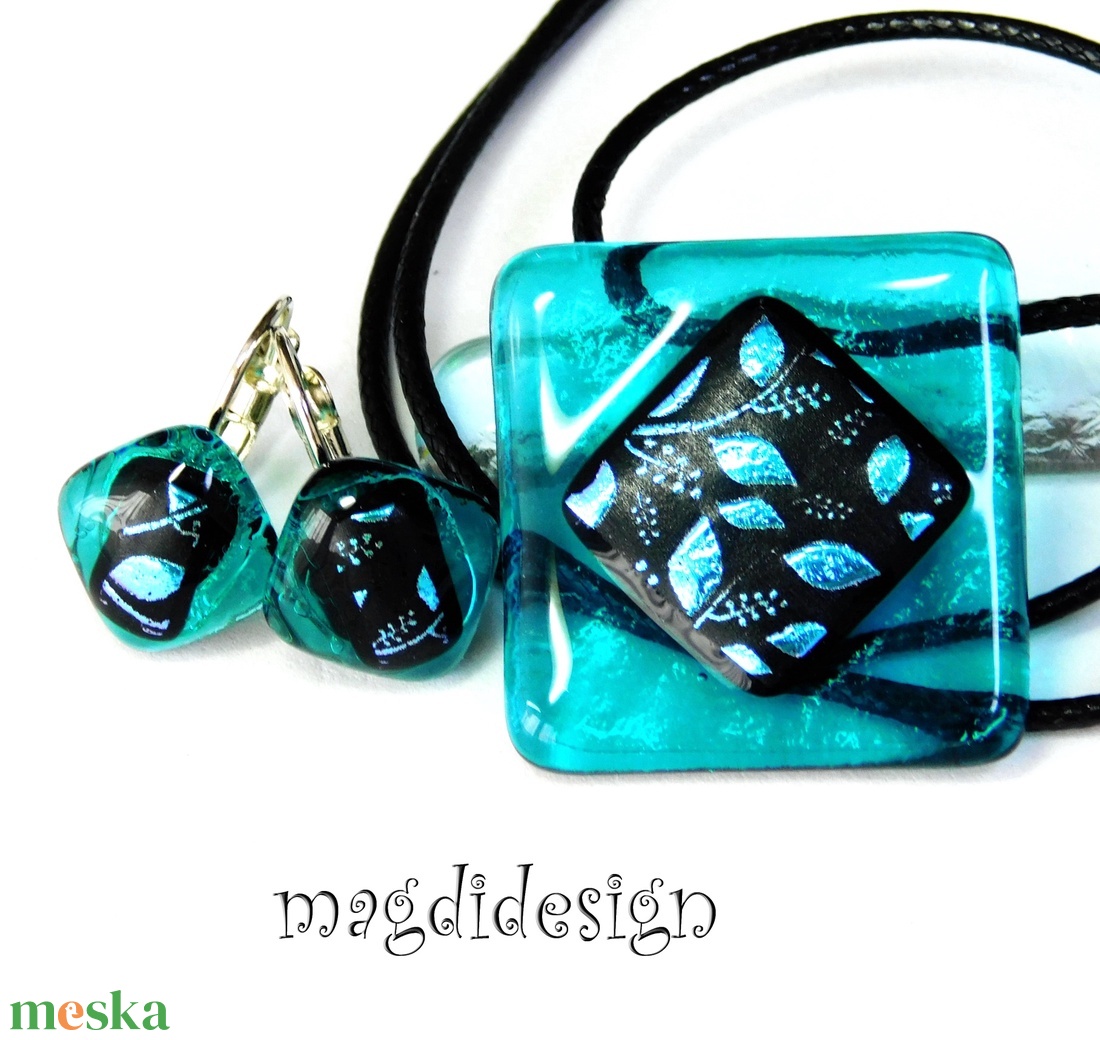 Tavaszi szél színjáték dichroic üvegékszer szett nyaklánc fülbevaló Anyák napjára, ballagásra, születésnapra, névnapra - ékszer - ékszerszett - Meska.hu