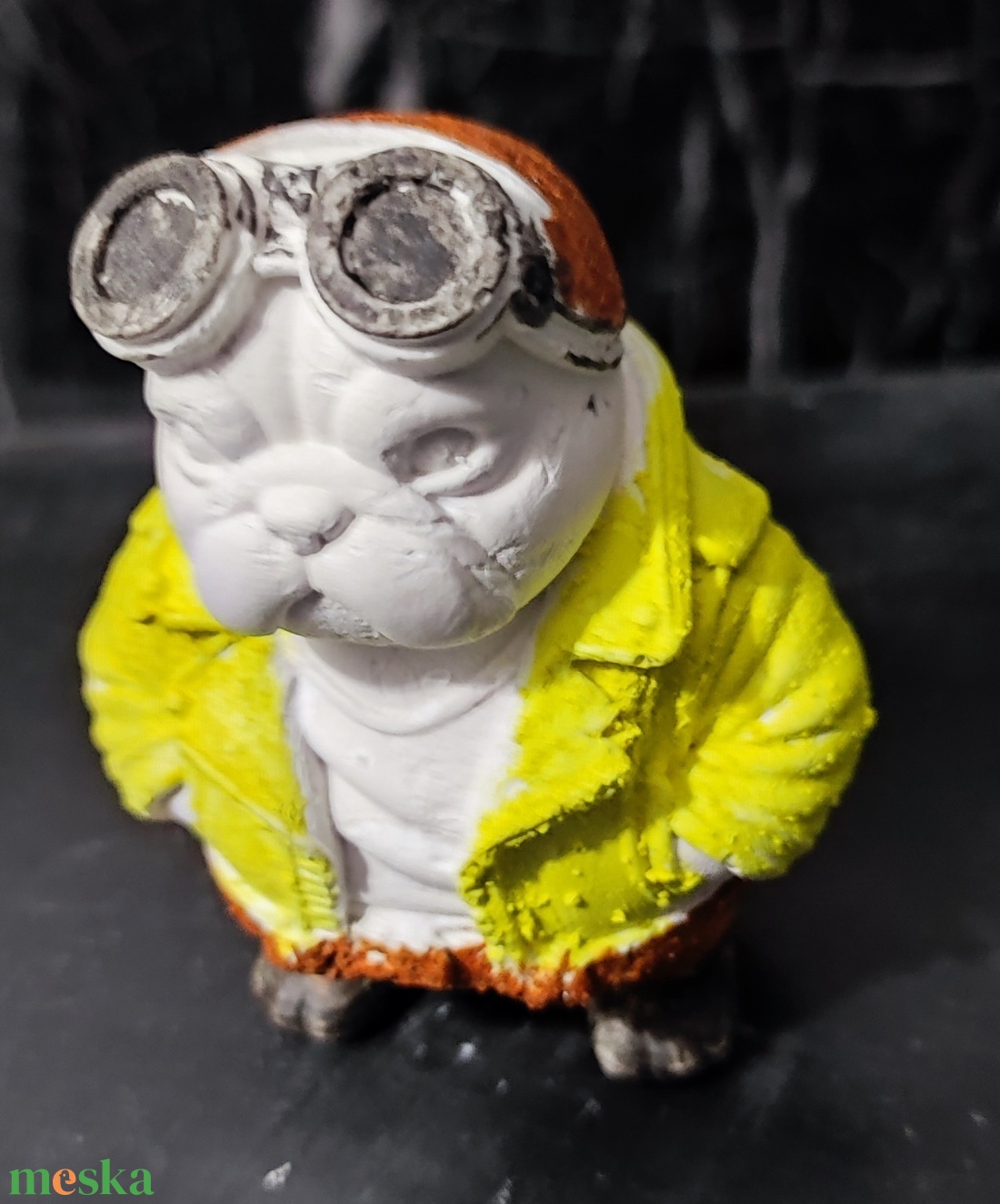 Motoros Bulldog sapkában - otthon & életmód - dekoráció - asztal és polc dekoráció - asztaldísz - Meska.hu
