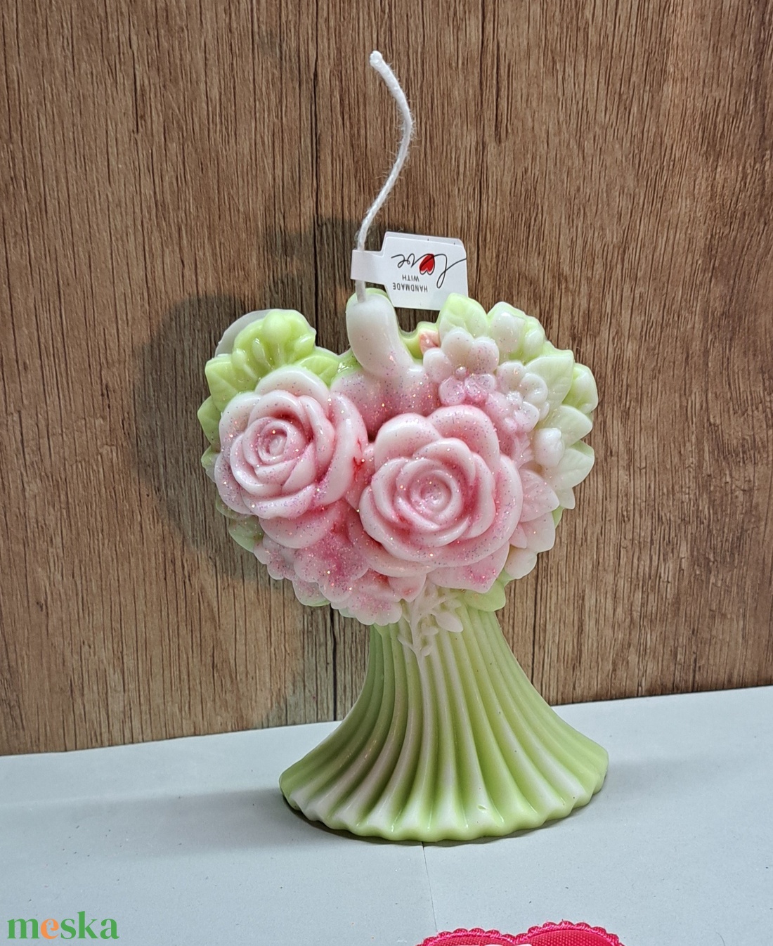 Kézzel készített gyertyaszett � Szív és virágok szeretetből - otthon & életmód - gyertya, illat, aroma - gyertya - Meska.hu