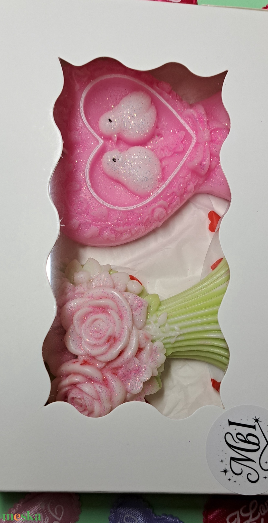 Kézzel készített gyertyaszett � Szív és virágok szeretetből - otthon & életmód - gyertya, illat, aroma - gyertya - Meska.hu