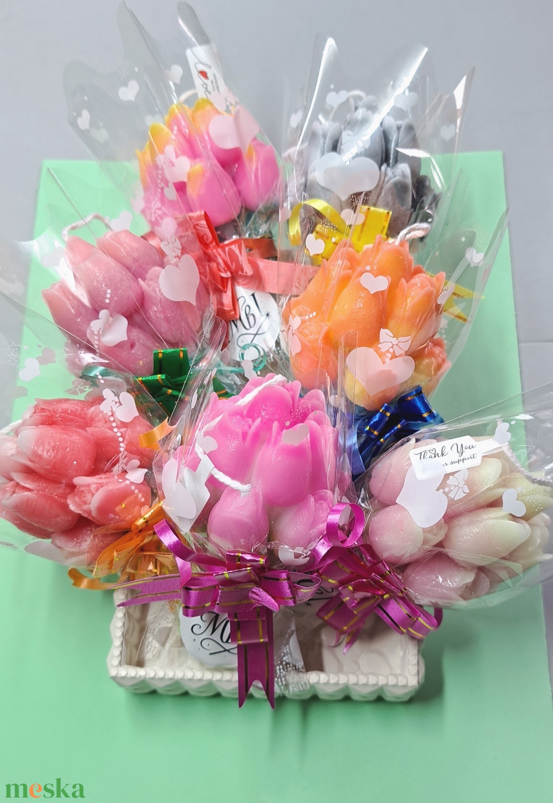 Tulipáncsokor gyertya � kézzel készített dekoráció - otthon & életmód - gyertya, illat, aroma - gyertya - Meska.hu