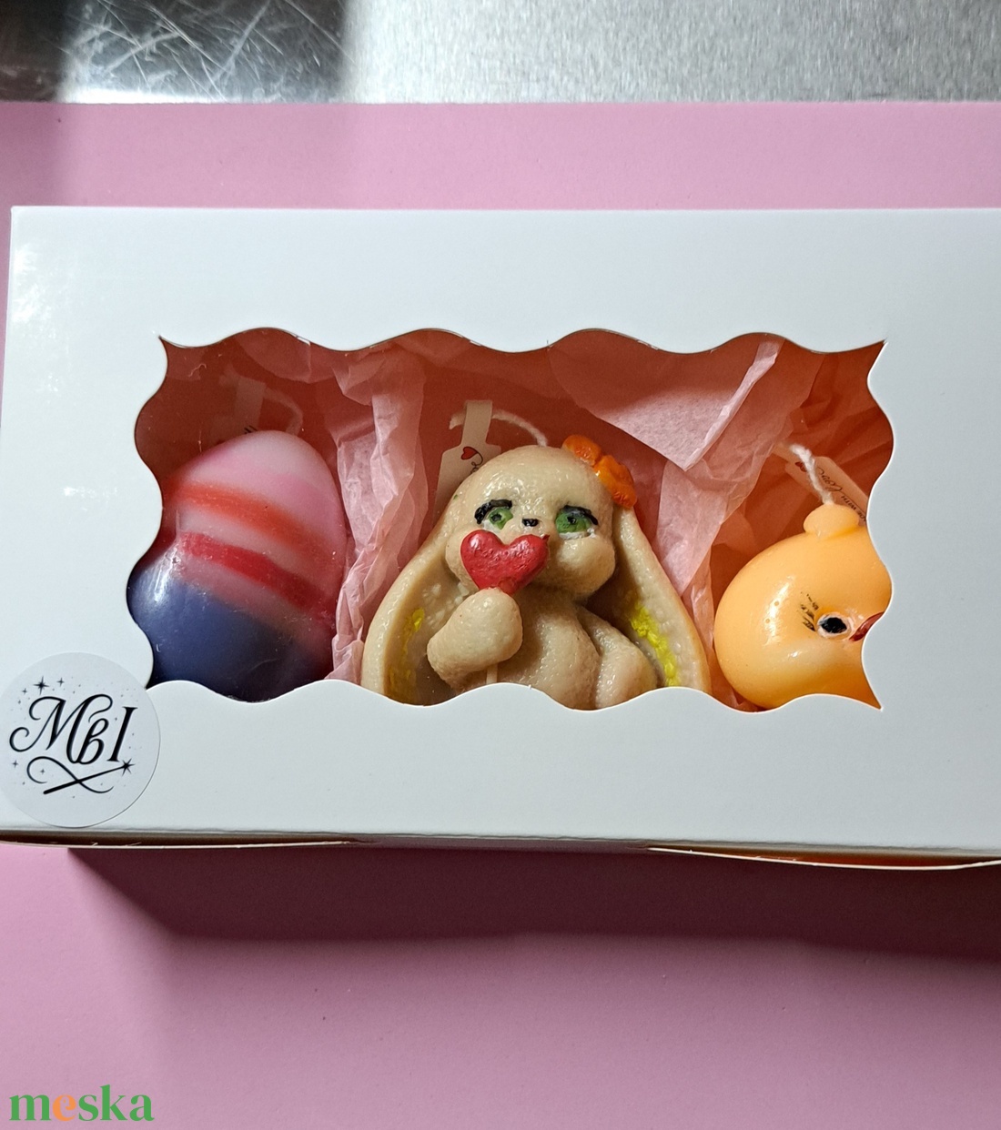 Húsvéti gyertya szett � nyuszi, tojás és kiscsibe, kézműves dekoráció - ünnepi díszek, dekorációk - húsvéti díszek és dekorációk - húsvéti gyertya - Meska.hu