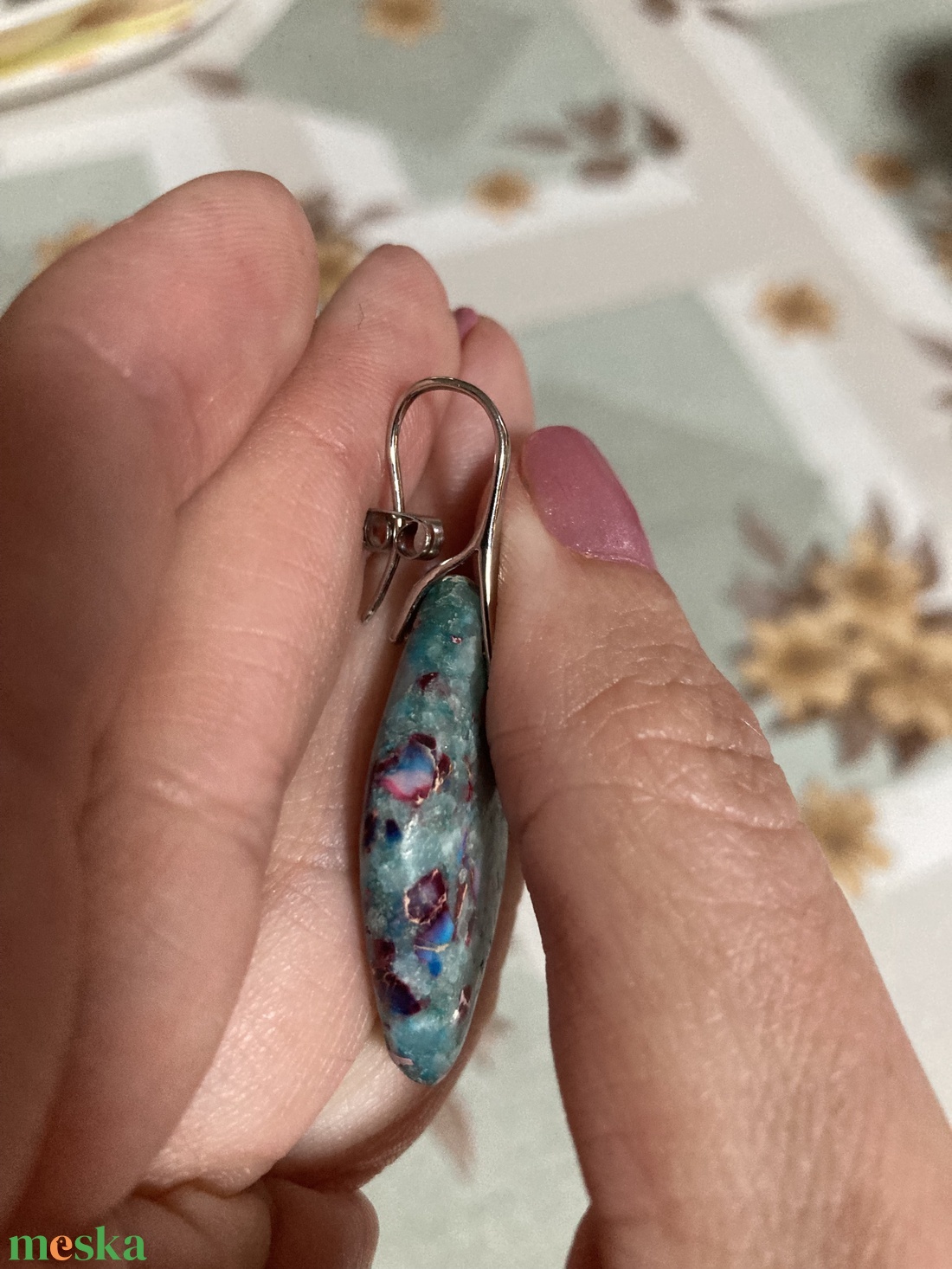 REGALIT ásvány (imperial jáspis, császárkő) fülbevaló és nyaklánc ékszer szett - ékszer - ékszerszett - Meska.hu