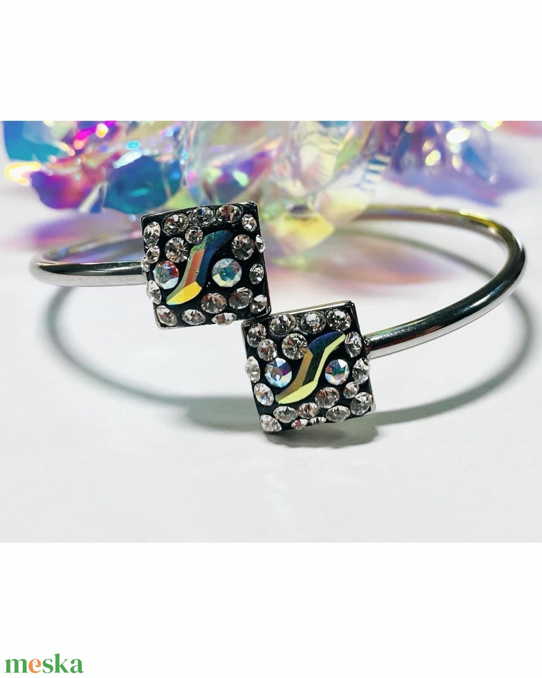 Swarovski/ Preciosa kristályos állítható nemesacél kézzel készült karkötő - ékszer - karkötő - karperec - Meska.hu Swarovski/ Preciosa kristályos állítható nemesacél kézzel készült karkötő - ékszer - karkötő - karperec - Meska.hu