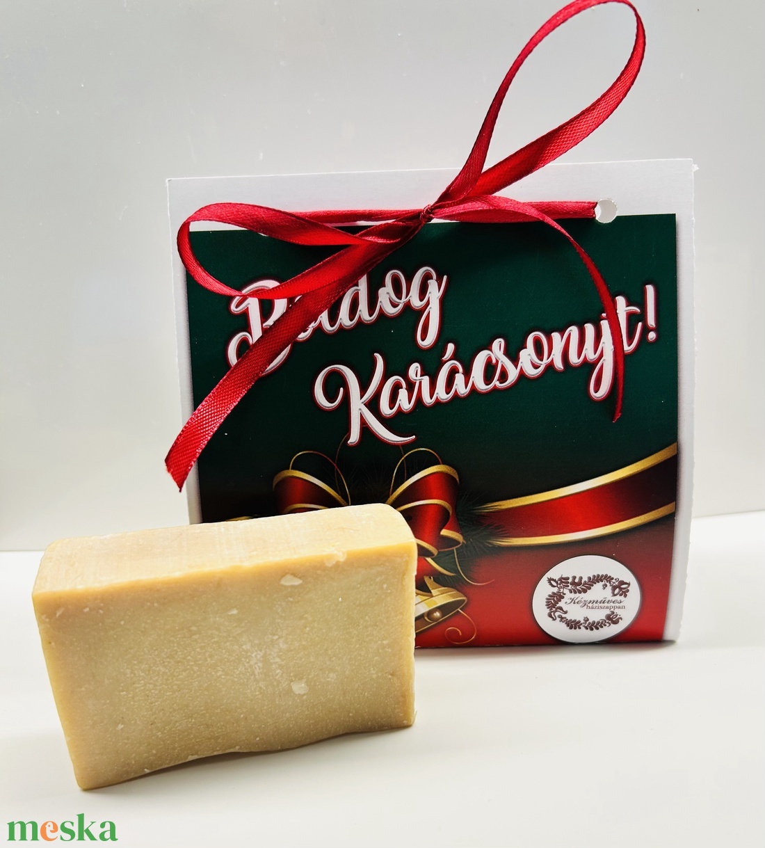 Natúr házi szappan Karácsonyi díszcsomagolásban narancs fahéjas illattal - szépségápolás - szappan & fürdés - kézműves szappan - Meska.hu