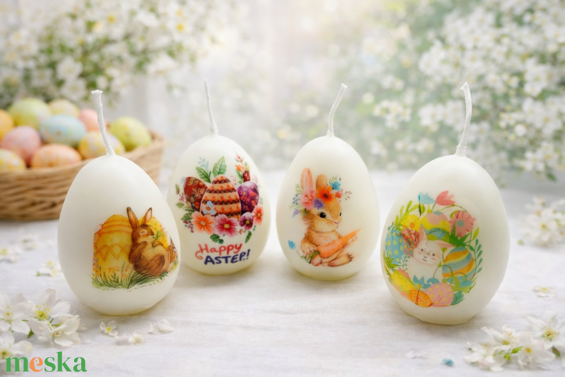 Tojás alakú szójaviasz gyertya. - otthon & életmód - dekoráció - húsvéti asztaldíszek - Meska.hu