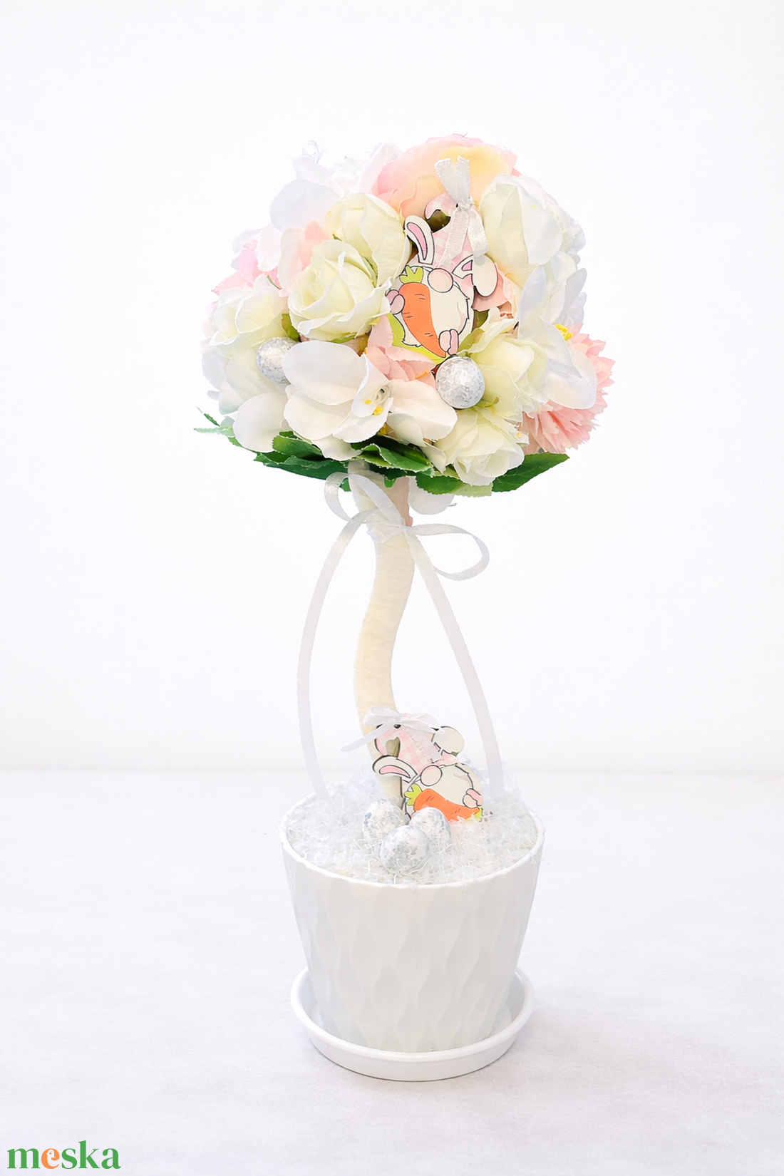 Húsvéti nyuszis asztaldísz � tavaszi tojásfa kaspóban � - ünnepi díszek, dekorációk - húsvéti díszek és dekorációk - húsvéti asztaldíszek - Meska.hu