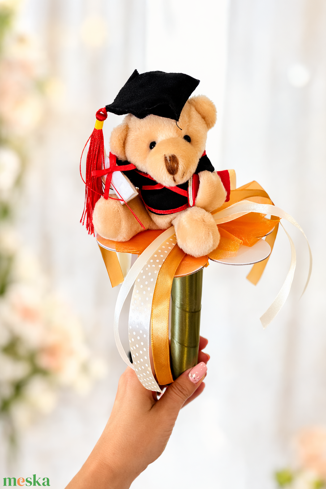 Ballagó plüss csokor � 30 cm � kézzel készített ballagási ajándék - otthon & életmód - virágdekoráció - virágok - virágcsokor - Meska.hu