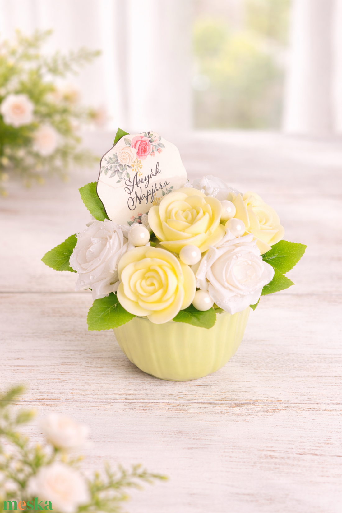 Szappanvirágos csészés, táblás anyák napi ajándék  - szépségápolás - szappan & fürdés - kézműves szappan - Meska.hu