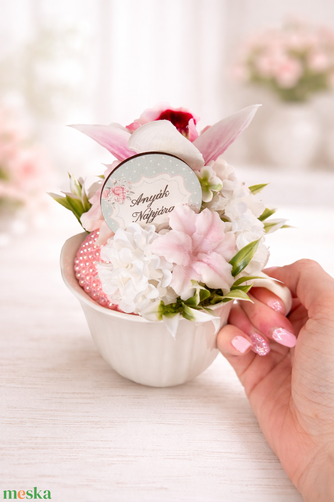 Szappanvirágos csészés, táblás anyák napi ajándék  - szépségápolás - szappan & fürdés - kézműves szappan - Meska.hu