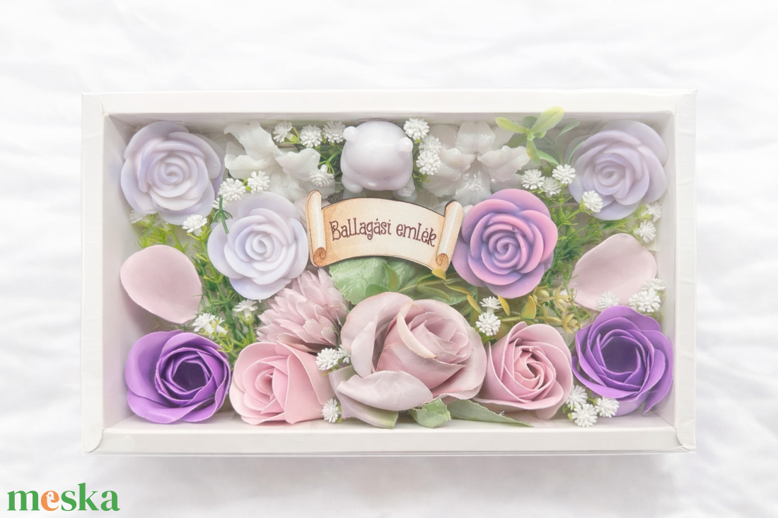 Ballagási emlék doboz � egyedi feliratos virágos ajándék díszdobozban - szépségápolás - szappan & fürdés - kézműves szappan - Meska.hu