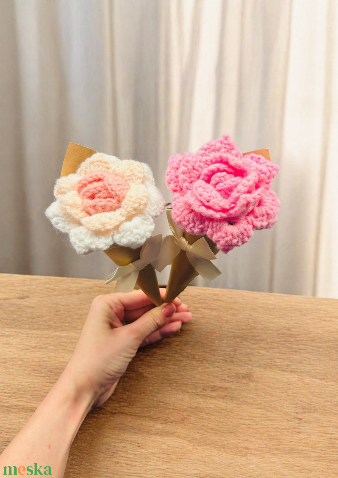  Horgolt rózsa csokor � örök virág, kézzel készült ajándék  - otthon & életmód - virágdekoráció - virágok - virágcsokor - Meska.hu