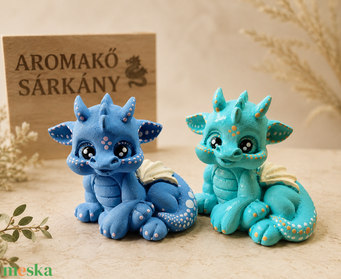 Kézzel készített, festett sárkány aromakő illóolajhoz. Cuki fantasy dekoráció és különleges ajándék otthonba vagy sárkán - otthon & életmód - gyertya, illat, aroma - párologtató - Meska.hu