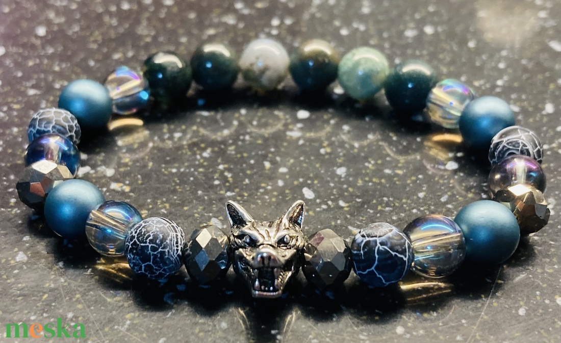 Trónok harca ásvány karkötő! Stark-ház! - ékszer - karkötő - karkötő medállal - Meska.hu