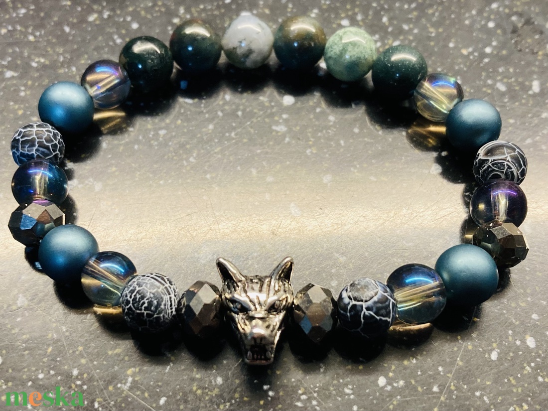 Trónok harca ásvány karkötő! Stark-ház! - ékszer - karkötő - karkötő medállal - Meska.hu