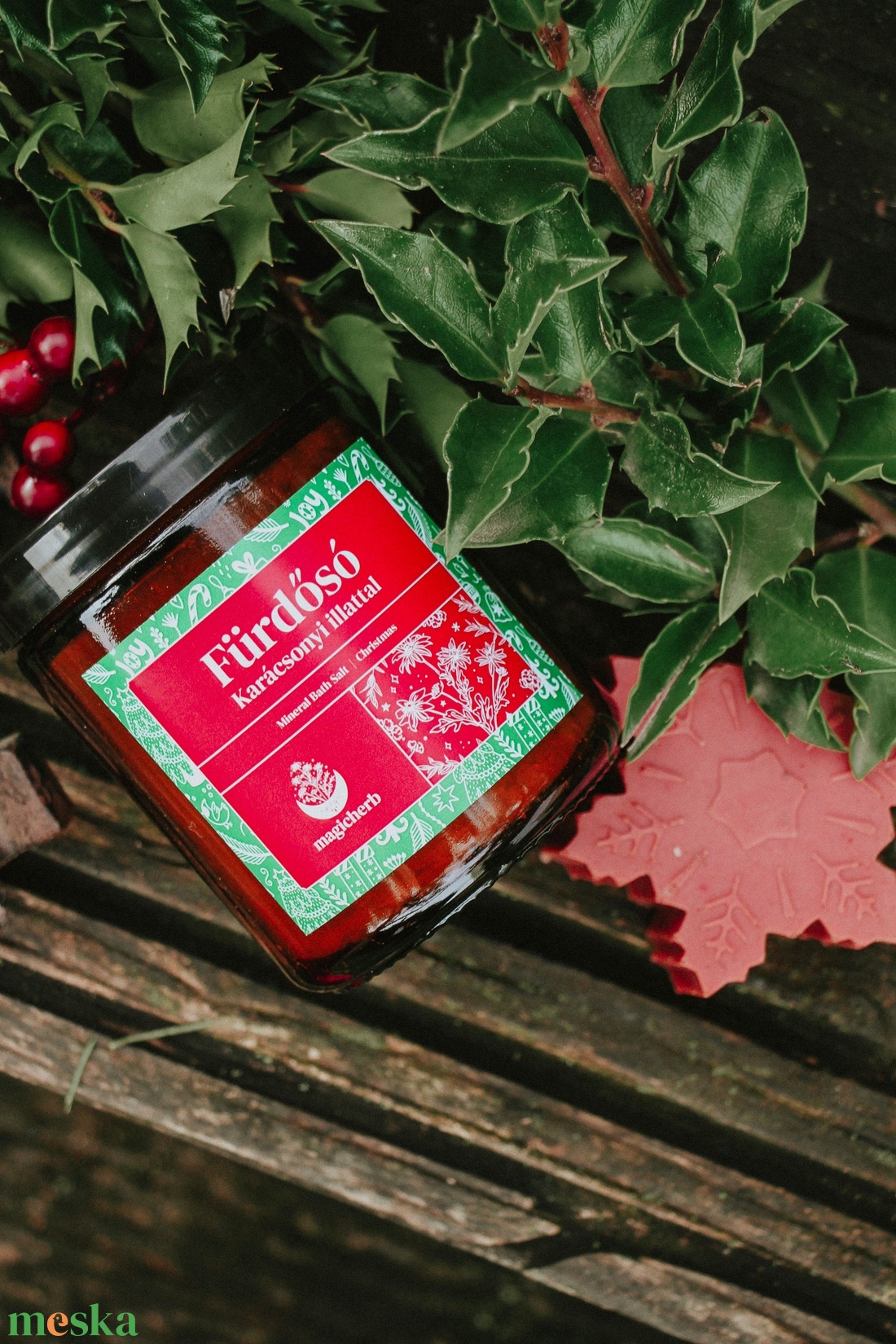 Karácsonyi fürdősó  - szépségápolás - szappan & fürdés - fürdősó, fürdőgolyó, habfürdő - Meska.hu