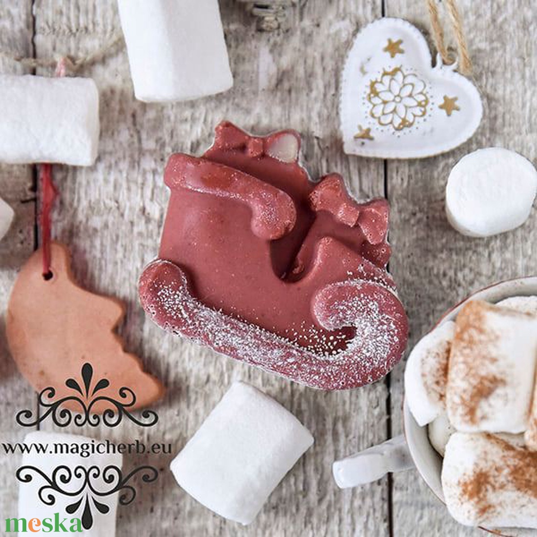 Mini szán karácsonyi ajándékszappanka kecsketejjel mesés karácsonyi illattal - szépségápolás - szappan & fürdés - kézműves szappan - Meska.hu
