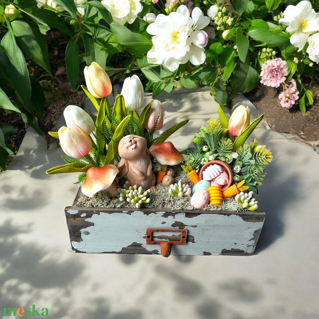 Tavaszi asztaldísz - otthon & életmód - virágdekoráció - virágdíszek - asztali virágdísz - Meska.hu