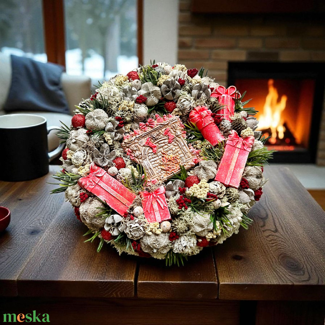 Karácsonyi ajtódísz - karácsony - karácsonyi lakásdekoráció - karácsonyi ajtódíszek - Meska.hu