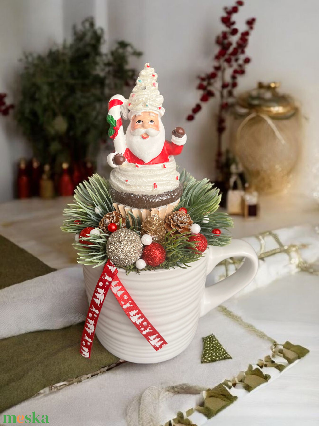 Bögrs dísz - karácsony - karácsonyi lakásdekoráció - karácsonyi lakásdíszek - Meska.hu