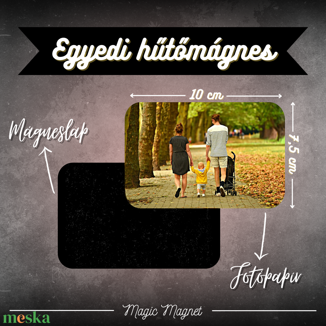 Egyedi Családi Hűtőmágnes  10  7,5 cm - otthon & életmód - konyhafelszerelés, tálalás - konyhai dekoráció - hűtőmágnes - Meska.hu