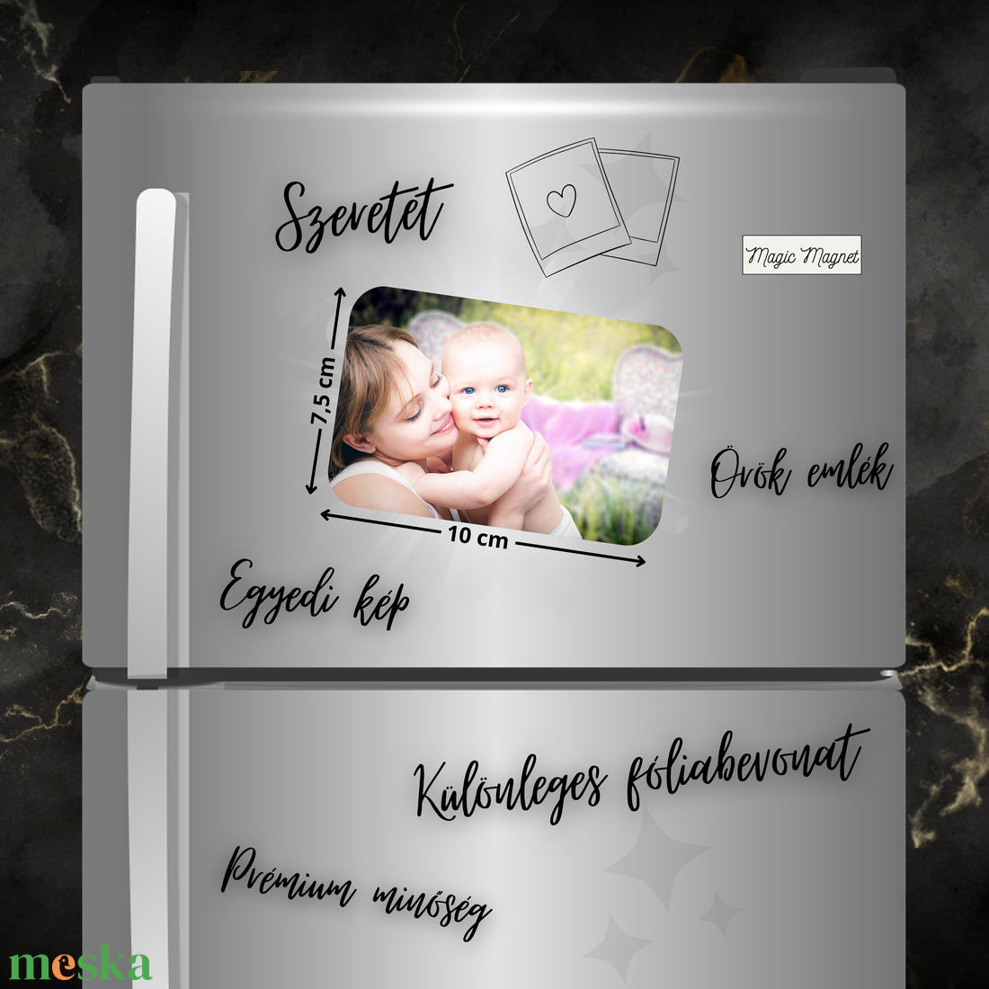 Egyedi Babás Hűtőmágnes  10  7,5 cm - otthon & életmód - konyhafelszerelés, tálalás - konyhai dekoráció - hűtőmágnes - Meska.hu
