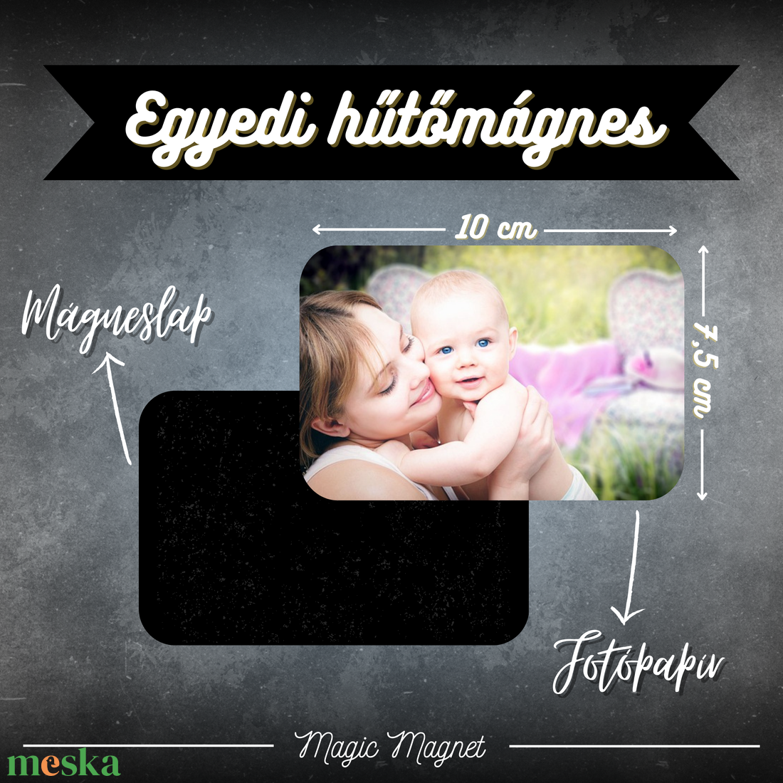 Egyedi Babás Hűtőmágnes  10  7,5 cm - otthon & életmód - konyhafelszerelés, tálalás - konyhai dekoráció - hűtőmágnes - Meska.hu