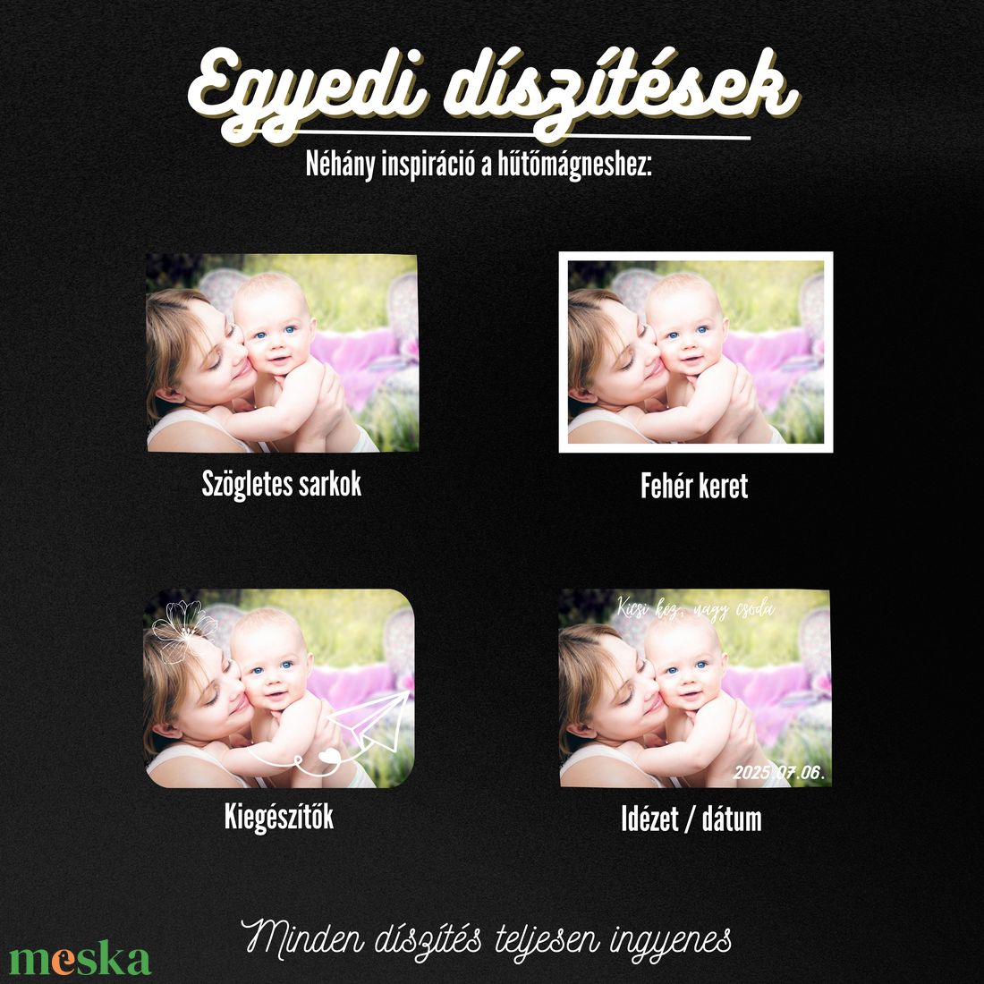 Egyedi Babás Hűtőmágnes  10  7,5 cm - otthon & életmód - konyhafelszerelés, tálalás - konyhai dekoráció - hűtőmágnes - Meska.hu