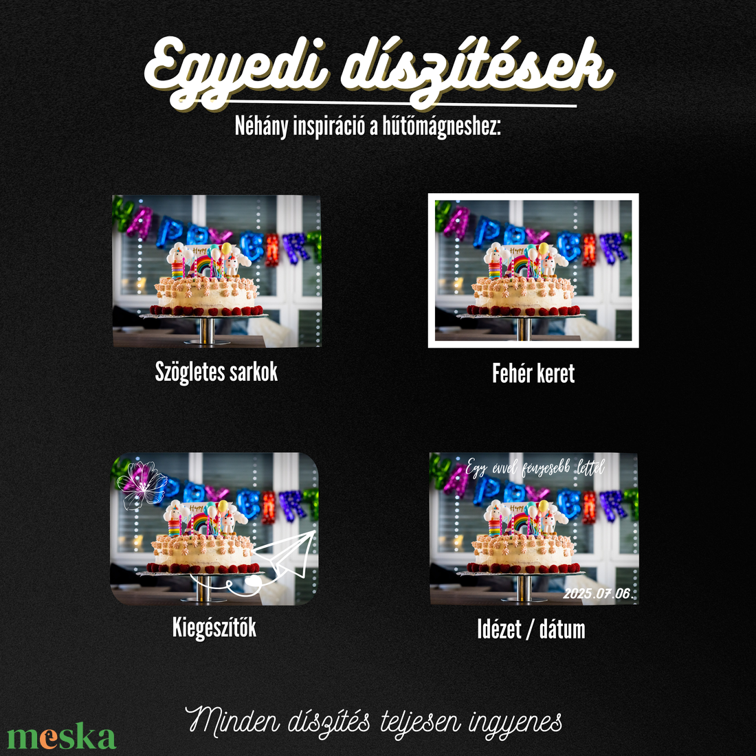 Egyedi Születésnapi Hűtőmágnes  10  7,5 cm - otthon & életmód - konyhafelszerelés, tálalás - konyhai dekoráció - hűtőmágnes - Meska.hu