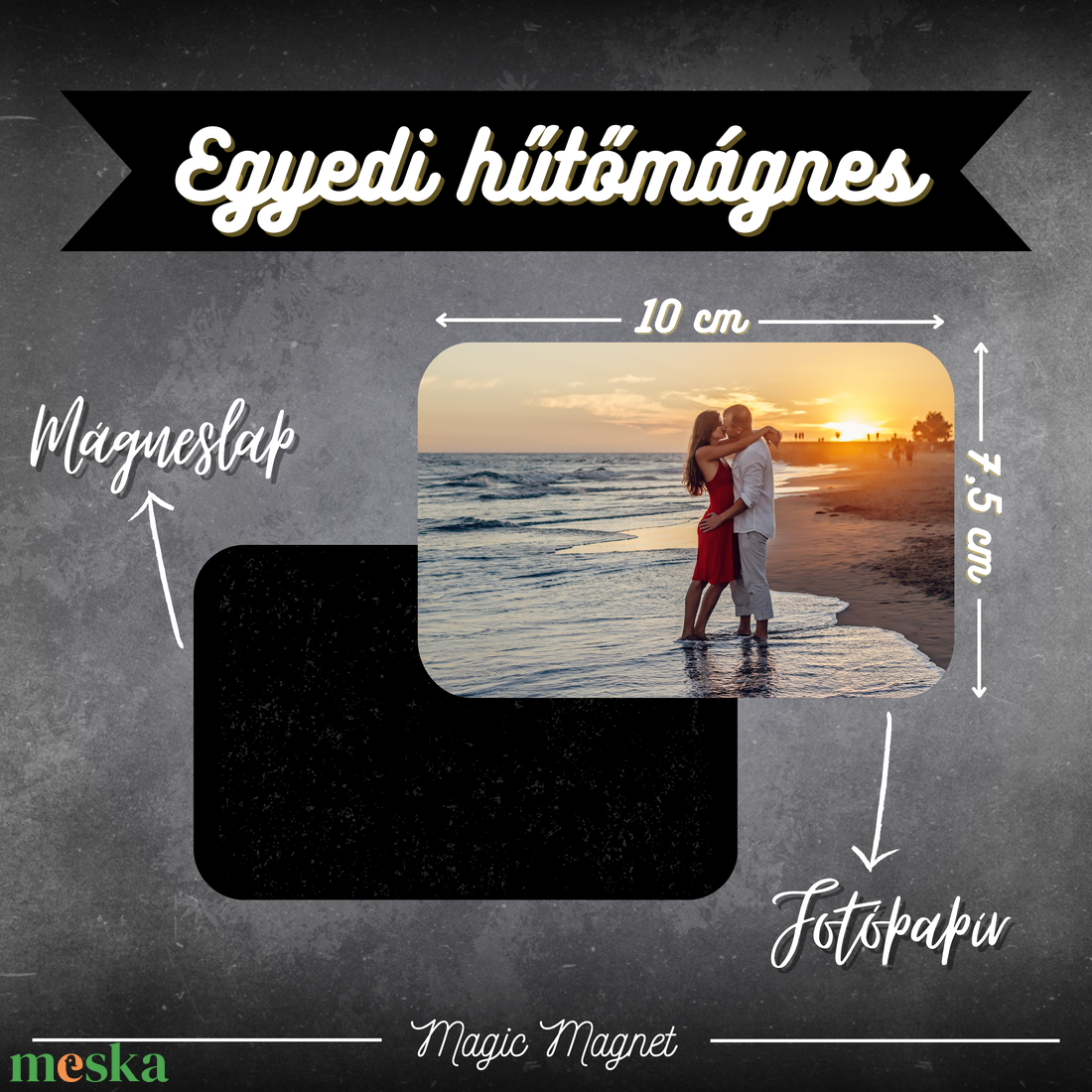 Egyedi Szerelmes Hűtőmágnes  10  7,5 cm - otthon & életmód - konyhafelszerelés, tálalás - konyhai dekoráció - hűtőmágnes - Meska.hu
