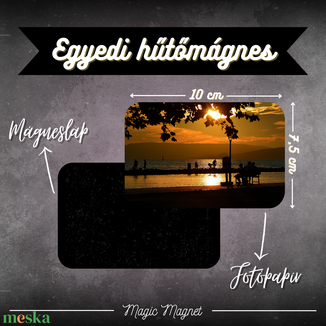 Egyedi Balatoni Hűtőmágnes  10  7,5 cm - otthon & életmód - konyhafelszerelés, tálalás - konyhai dekoráció - hűtőmágnes - Meska.hu