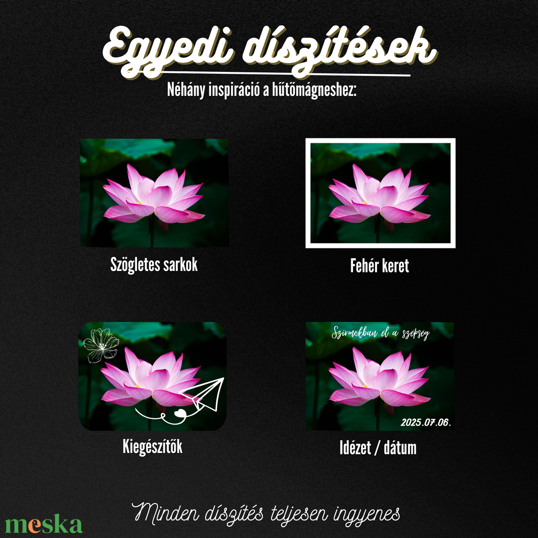 Egyedi Virágos Hűtőmágnes  10  7,5 cm - otthon & életmód - konyhafelszerelés, tálalás - konyhai dekoráció - hűtőmágnes - Meska.hu