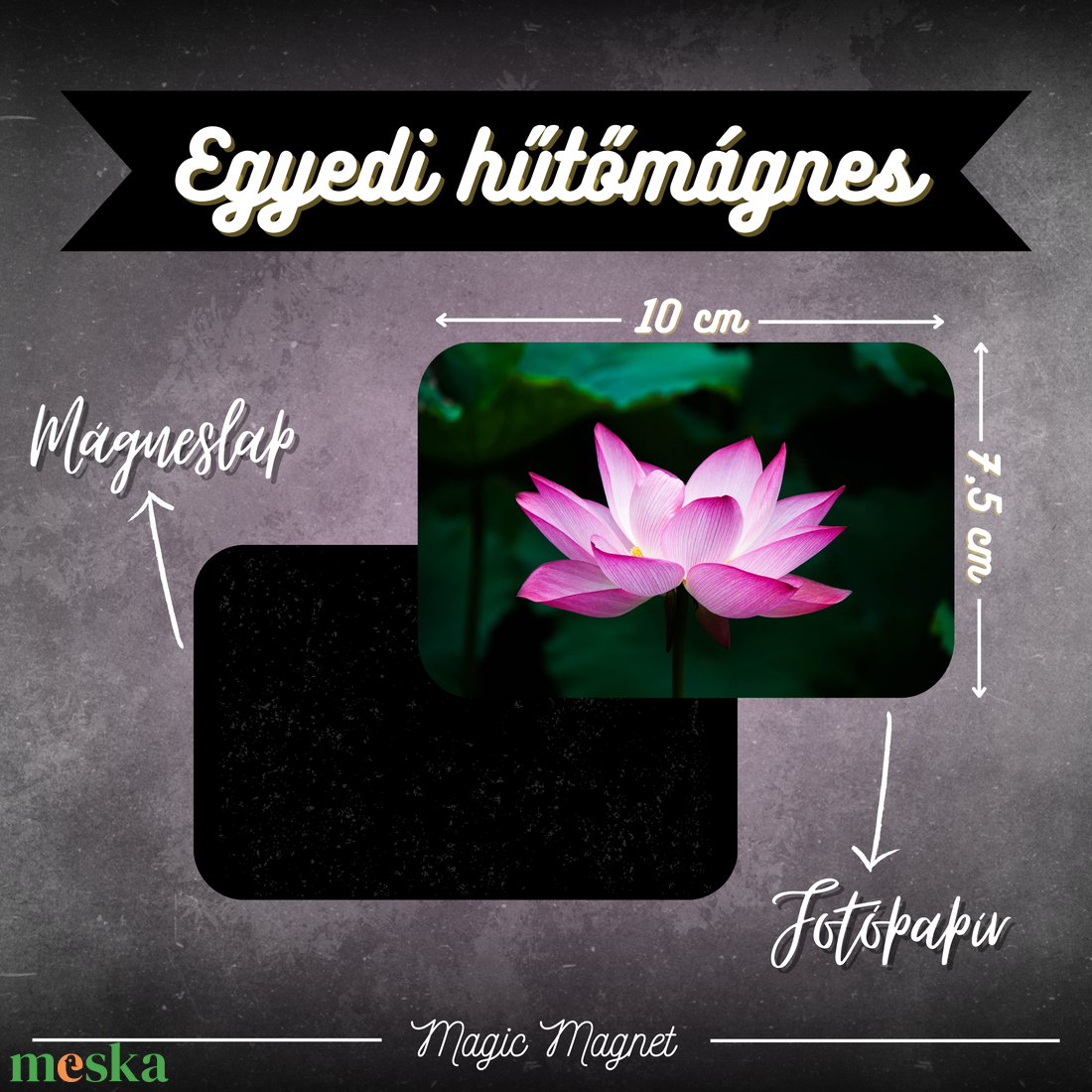 Egyedi Virágos Hűtőmágnes  10  7,5 cm - otthon & életmód - konyhafelszerelés, tálalás - konyhai dekoráció - hűtőmágnes - Meska.hu