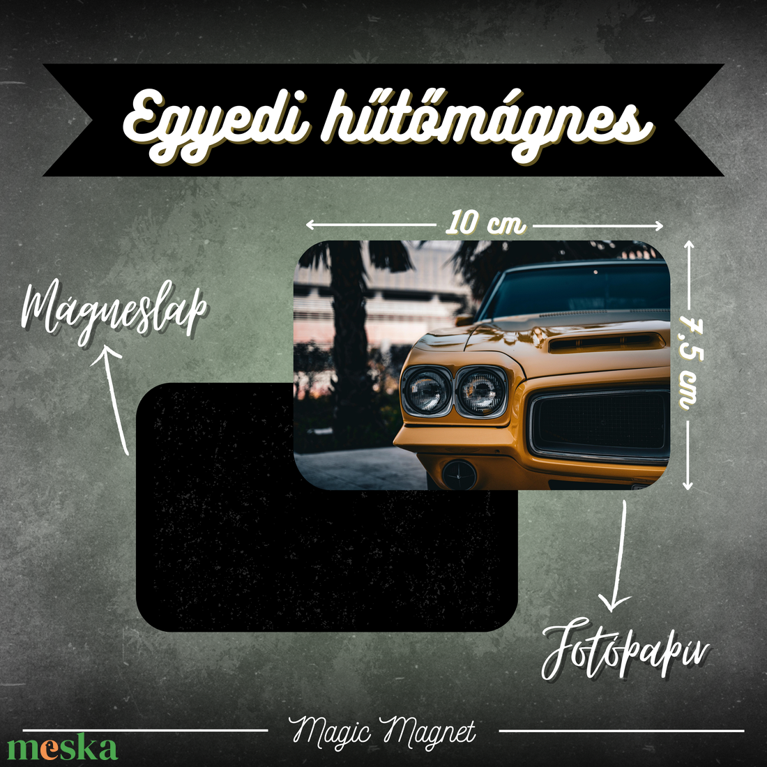 Egyedi Autós Hűtőmágnes  10  7,5 cm - otthon & életmód - konyhafelszerelés, tálalás - konyhai dekoráció - hűtőmágnes - Meska.hu