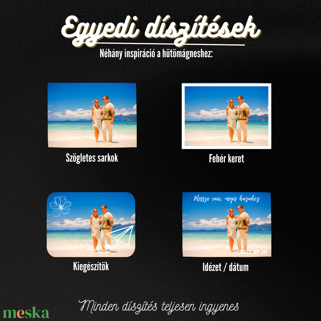 Egyedi Nyaralós Hűtőmágnes  10  7,5 cm - otthon & életmód - konyhafelszerelés, tálalás - konyhai dekoráció - hűtőmágnes - Meska.hu