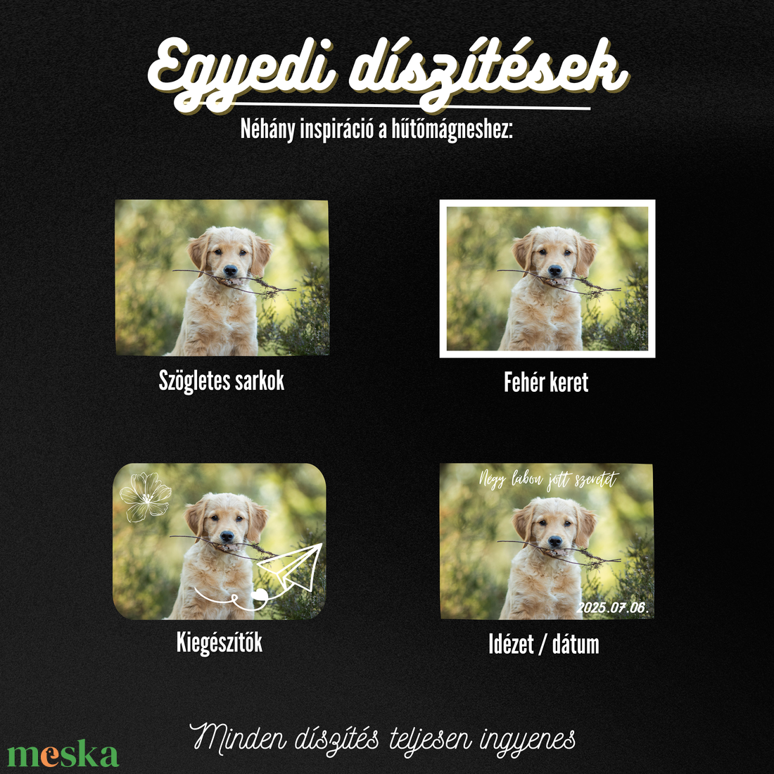 Egyedi Kutyás Hűtőmágnes  10  7,5 cm - otthon & életmód - konyhafelszerelés, tálalás - konyhai dekoráció - hűtőmágnes - Meska.hu