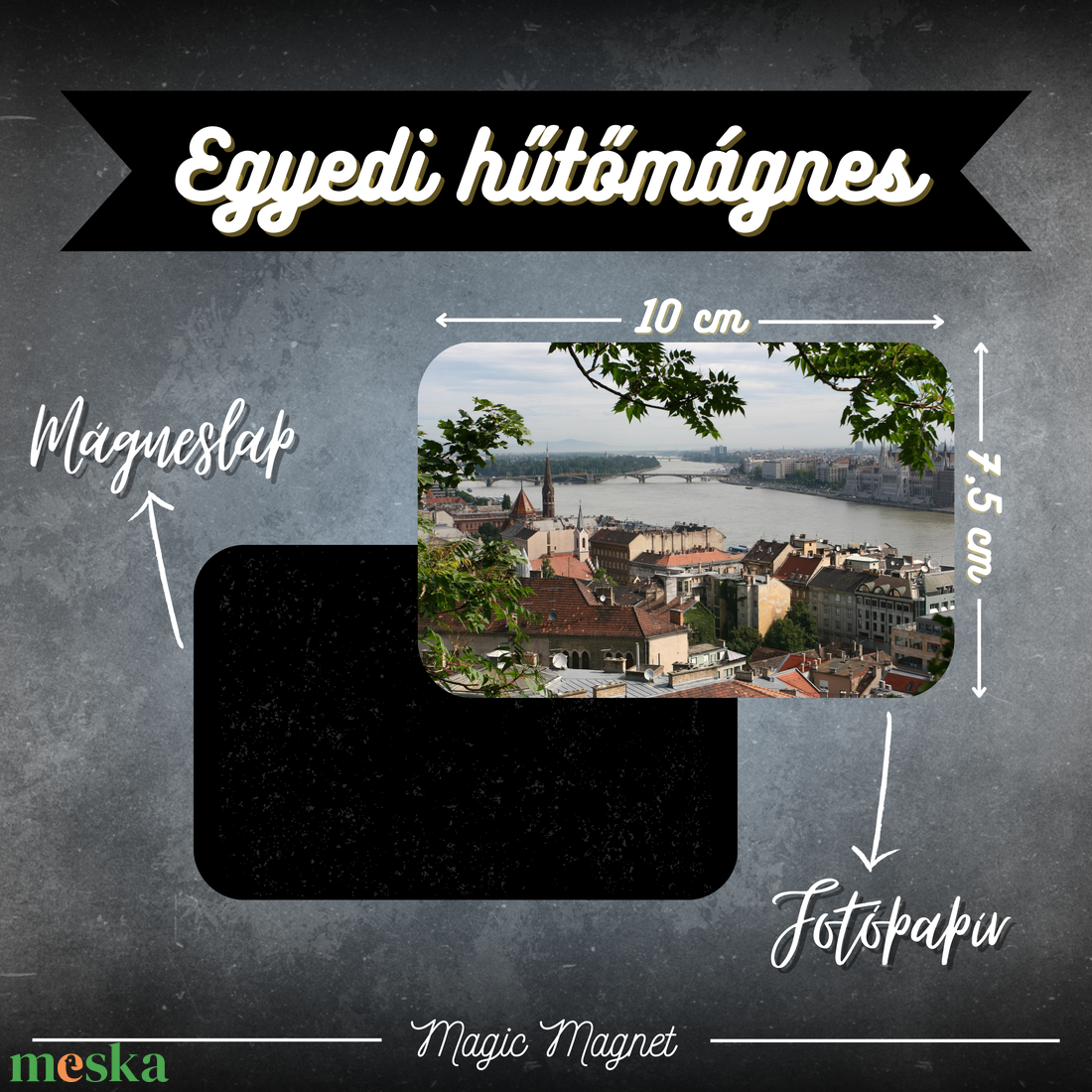 Egyedi Városi Hűtőmágnes  10  7,5 cm - otthon & életmód - konyhafelszerelés, tálalás - konyhai dekoráció - hűtőmágnes - Meska.hu