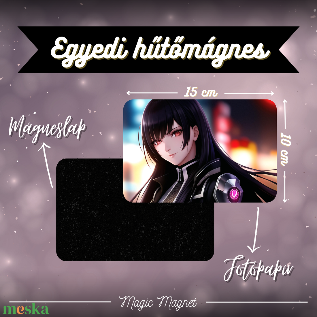 Egyedi Anime Hűtőmágnes  15  10 cm - otthon & életmód - konyhafelszerelés, tálalás - konyhai dekoráció - hűtőmágnes - Meska.hu